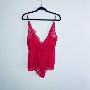 Victoria’s Secret Red Lace Teddy Romper